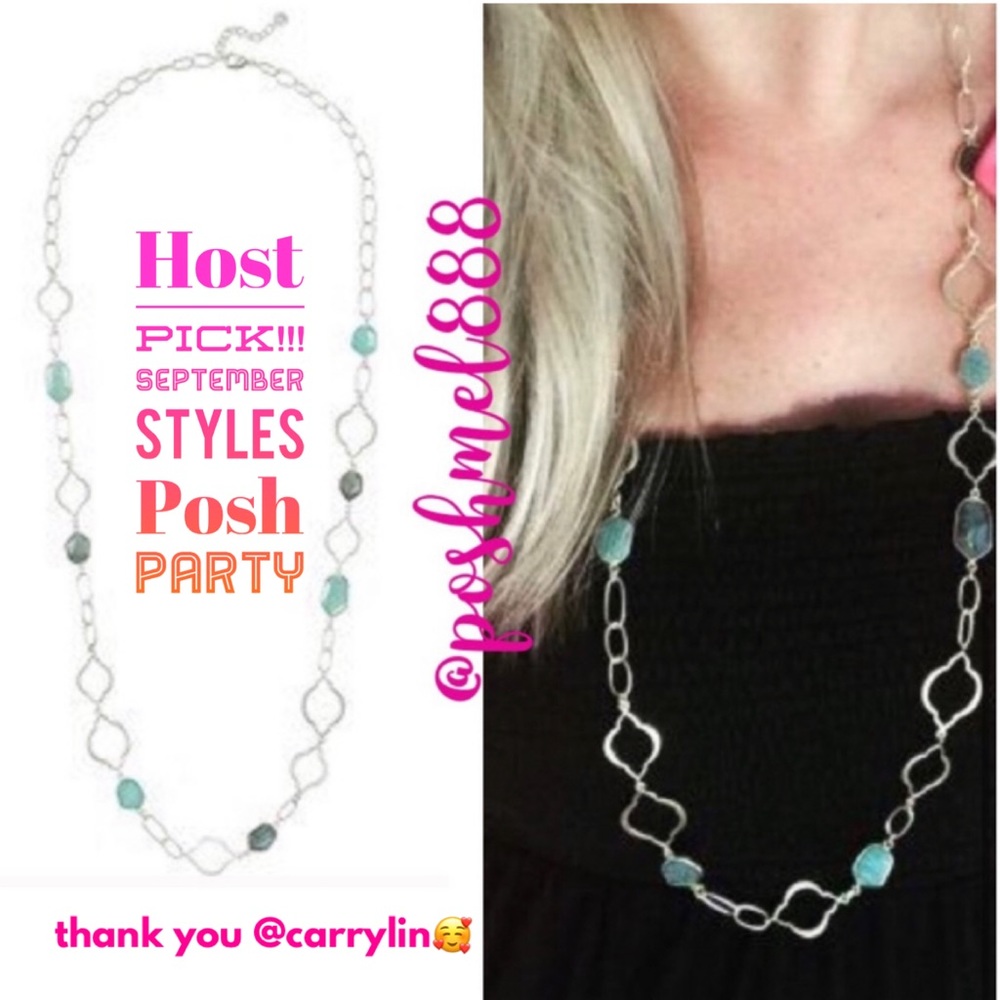 Stella & Dot | SILVER Artisan Labradorite+Aqua Amazonite Arabesque LinkN…